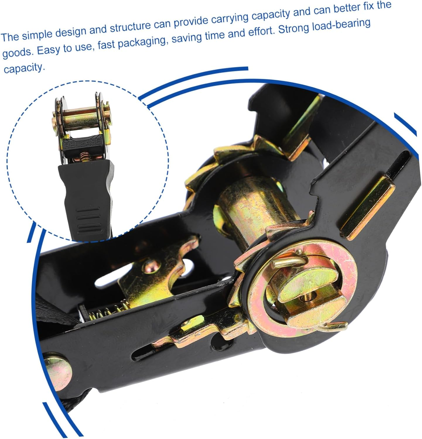 BUGUUYO 2 Sets Car Cargo Binding Belt Luggage Fixed Straps for Motorcycle and Trunk Black Ratchet Tie down with High Strength Load Bearing Fastening and Securing Travel Gear