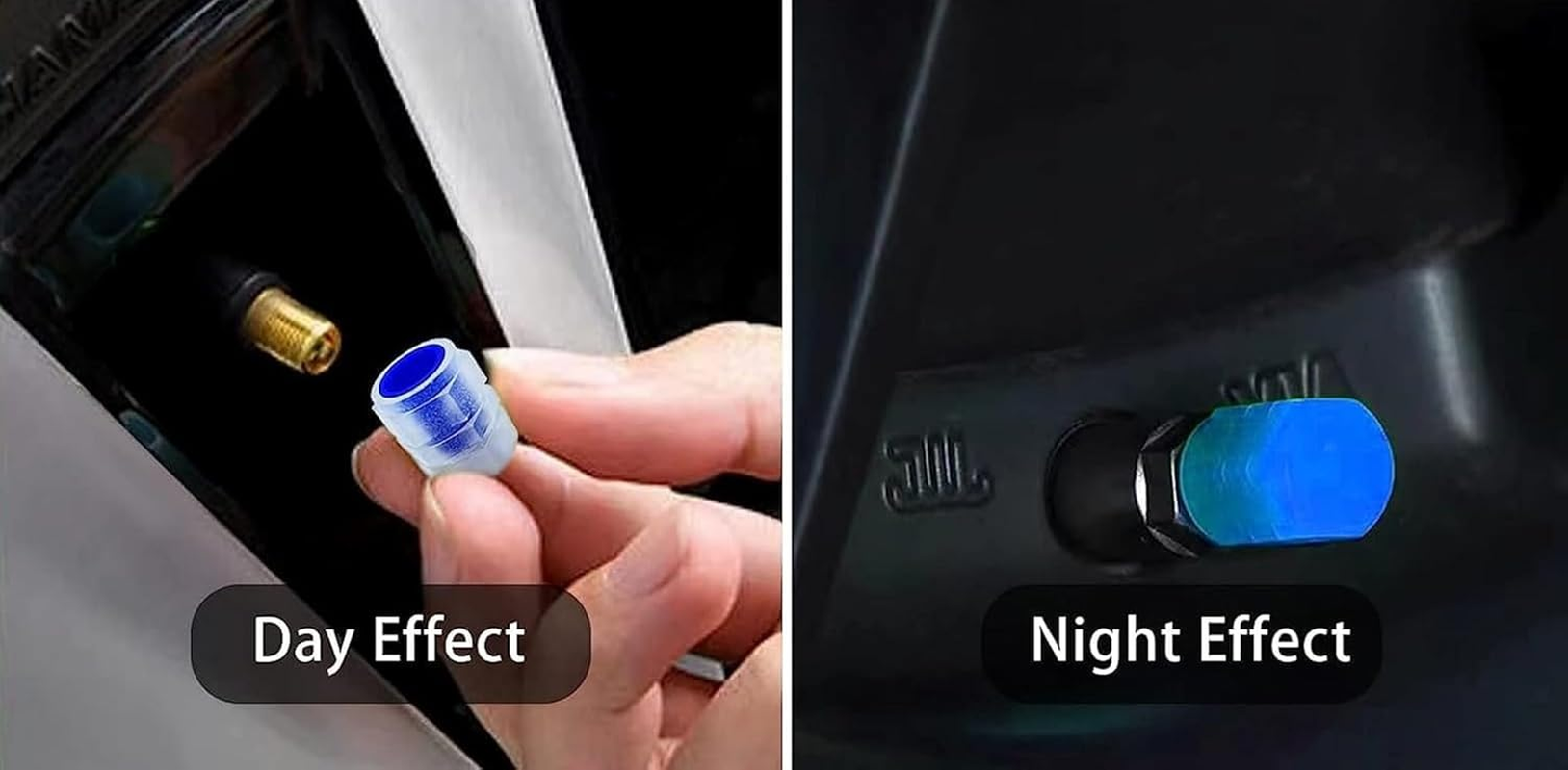 8 Pcs Tire Valve Caps Fluorescent Stem Car Tire Valve Stem Covers,Universal Air Cap Auto Covers for Cars Motorcycles SUV Trucks Bikes Accessories(Blue) image number 4