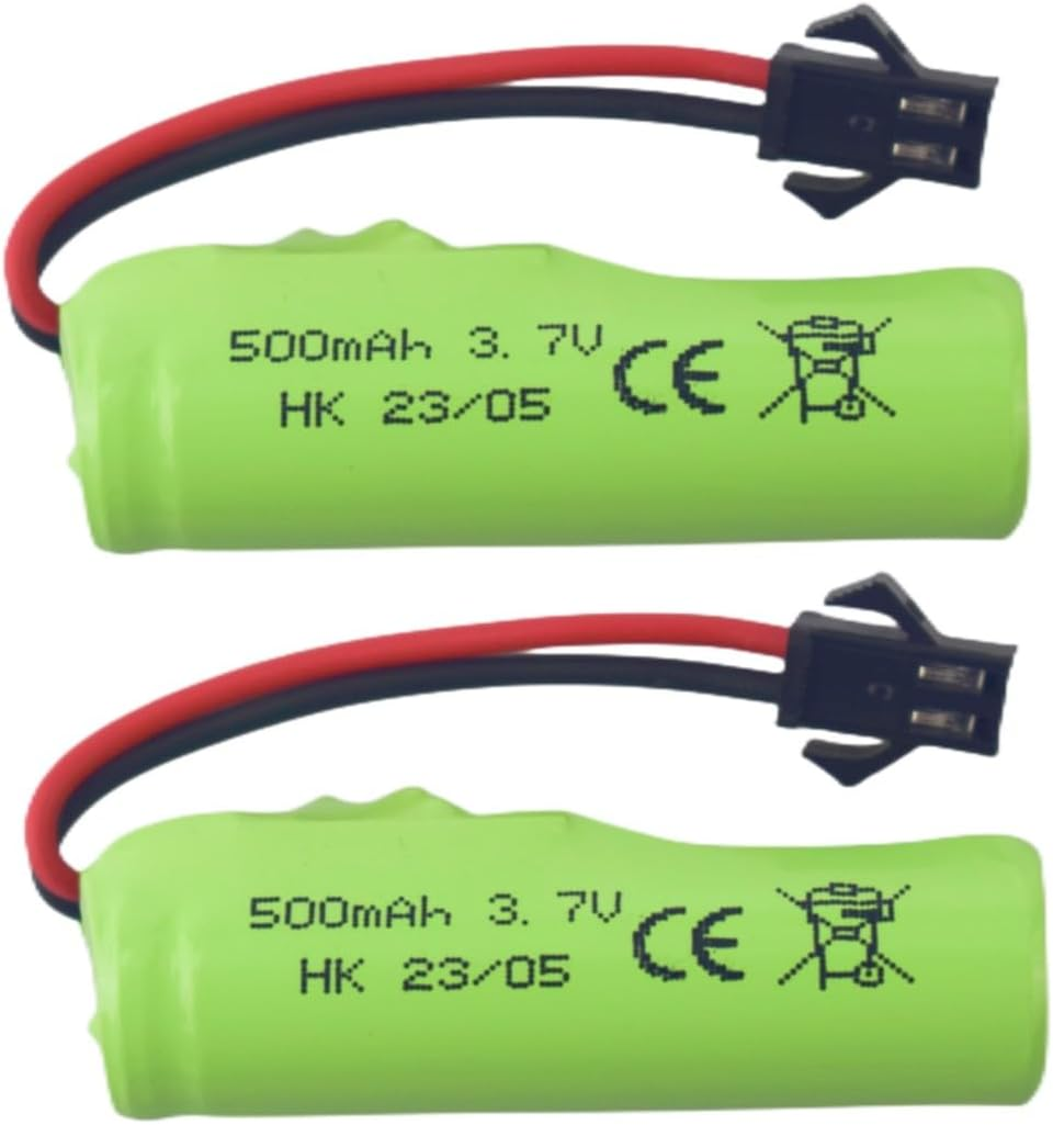 Fytoo 2PCS 3.7V 500Mah Lithium Battery for DE35 DE38 DE40 DE50 TB202 TB201 TM201 TM202 TC141 DE44 DE55 TS201 TD202 TD161 DE84 S767 SL-356A 1220A Double-Sided Tumbling Stunt RC Car/Children Toy Car image number 2