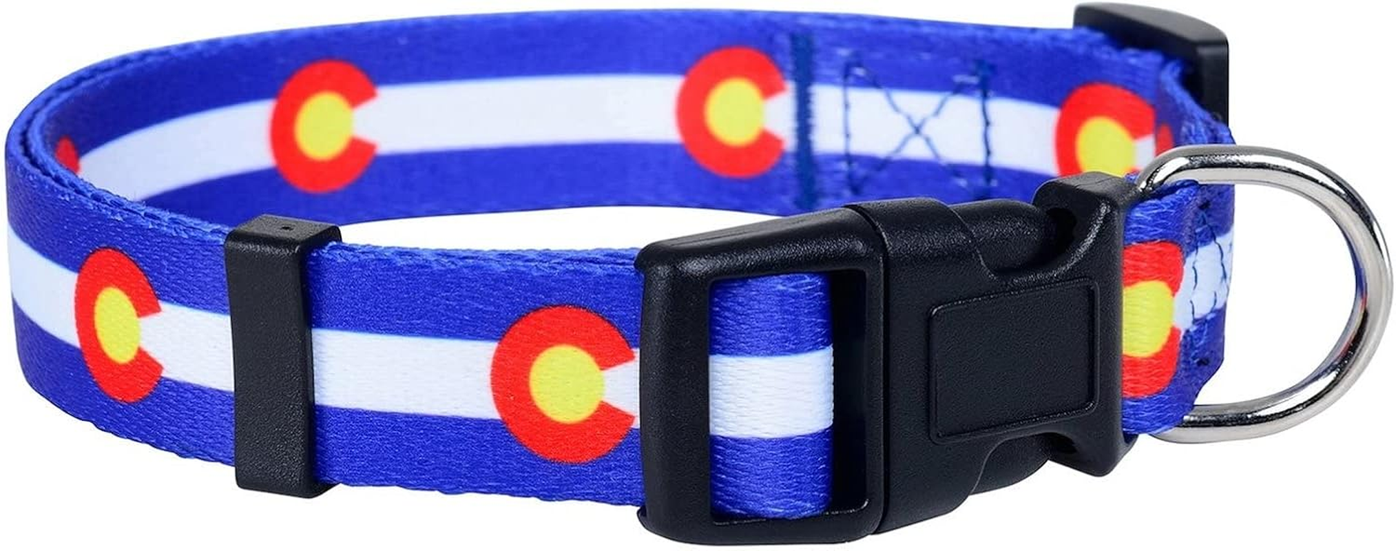 Native Pup Chicago Flag Dog Collar (Medium, Big Stars)