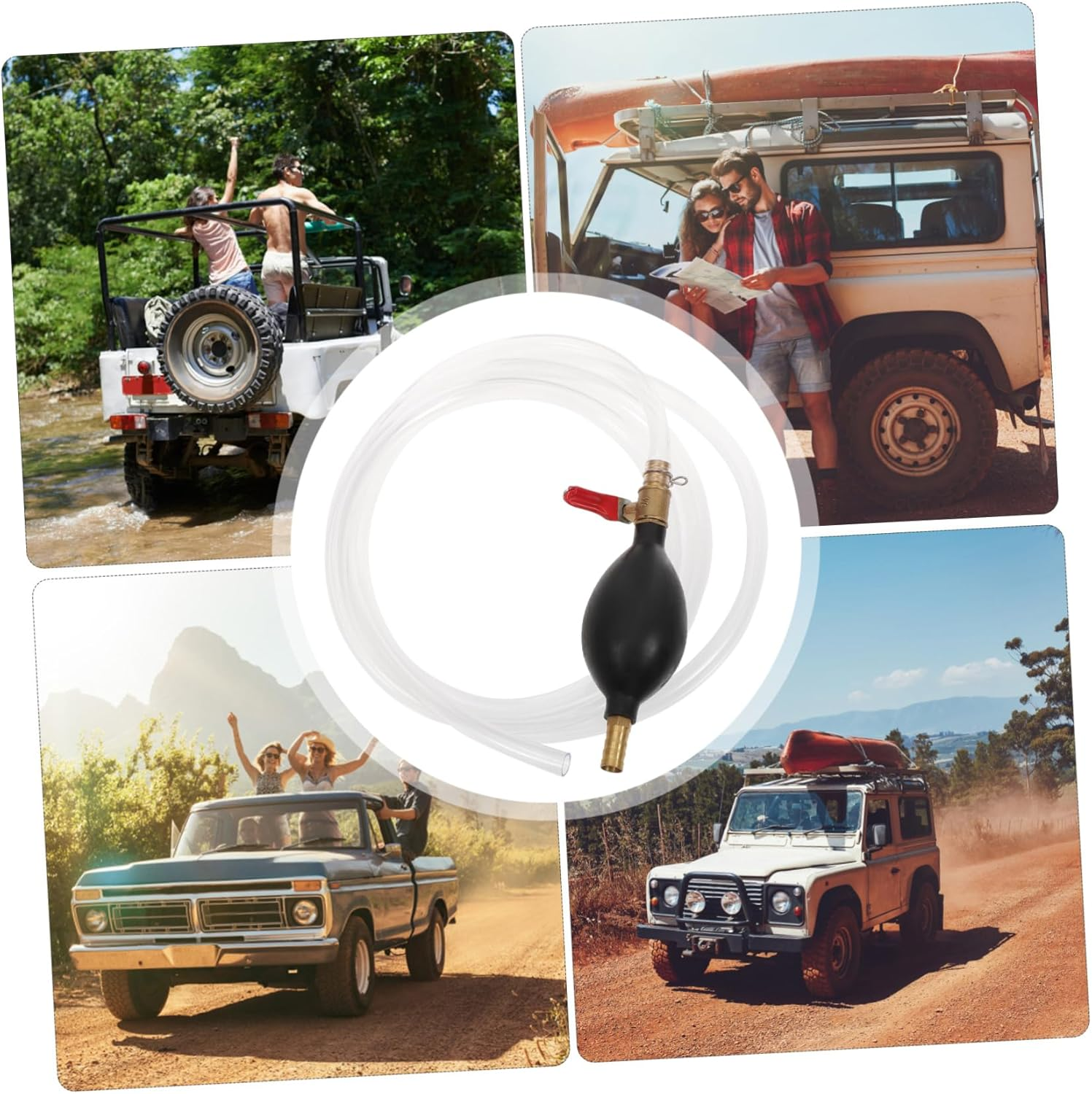 Manual Petrol Syphon Hose 10Mm Manual Pump Gasoline Conductor Oil Transfer Tool for Truck Car Fuel Tank Urea Fluid Transfer image number 5