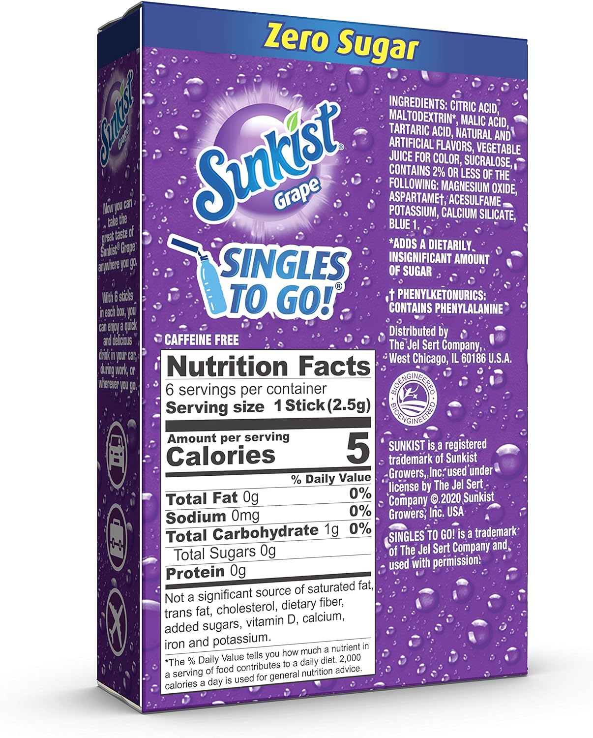 Sunkist Singles to Go Soda, Grape, 6 Count image number 3