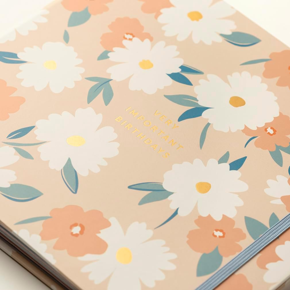Busy B Pink Daisies Birthday Card Book - 13 Storage Pocket File for Storing Greetings Cards with Birthday Reminders, Monthly Pockets and Anniversary Chart - FSC&reg; Certified - Pink Daisies image number 6