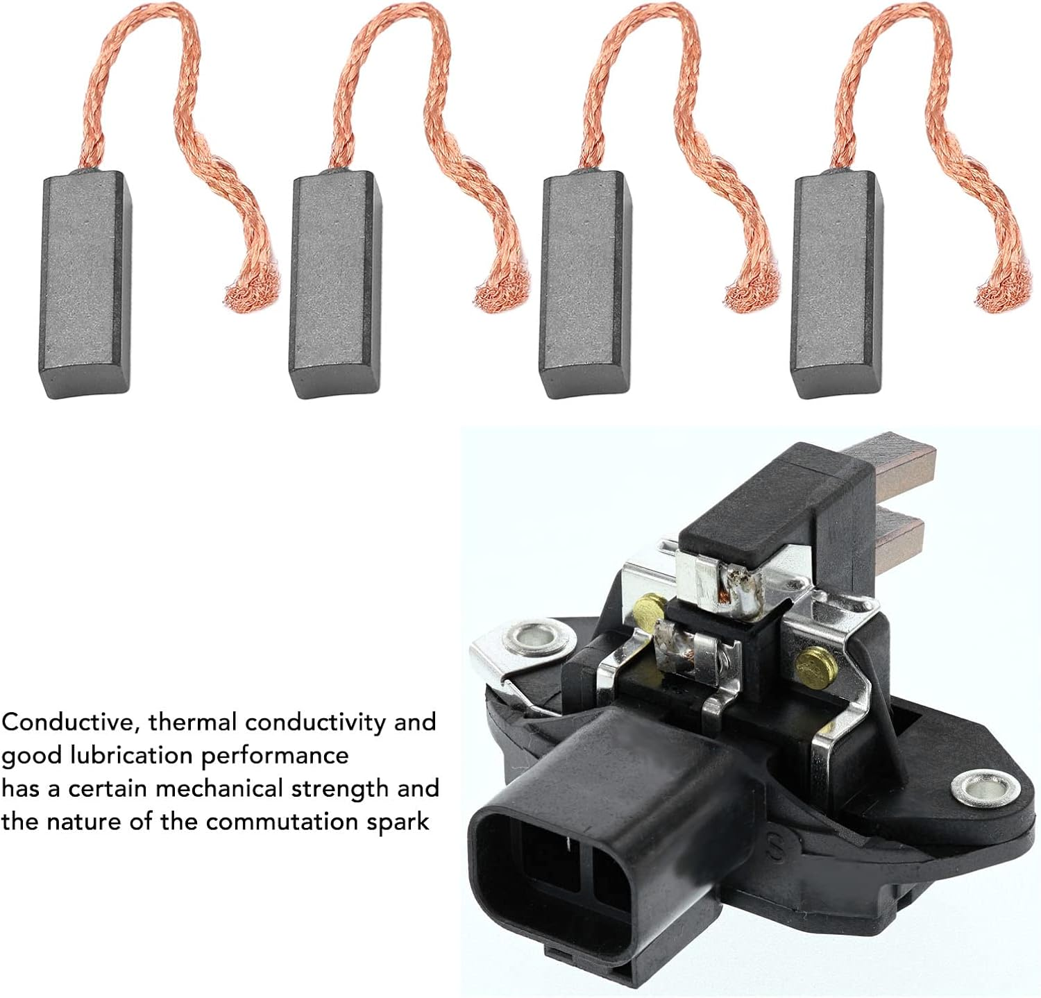 4 Pcs Alternator Regulator Brush Set, Carbon Brush PX602 PX60 092950 300722 92950 Generator Electric Motor Brush Replacement for Bosch image number 4