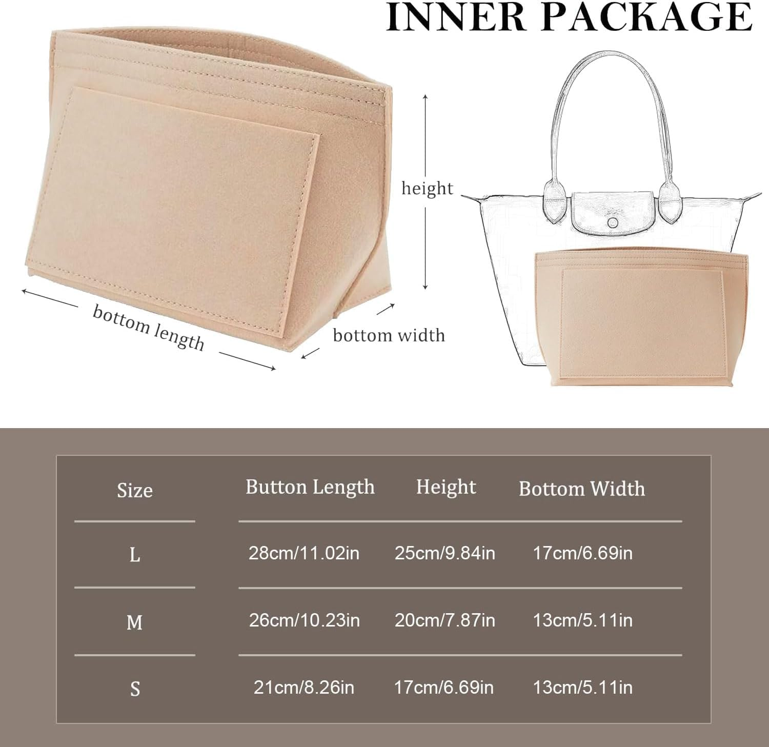 Organiser for Longchamp Bag, Bag Organiser for Longchamp, Multi-Pocket Felt Handbag, Organiser for Longchamp Pliage, Purse Organiser, Organiser for Longchamp, Organiser for Insert Wallet image number 5