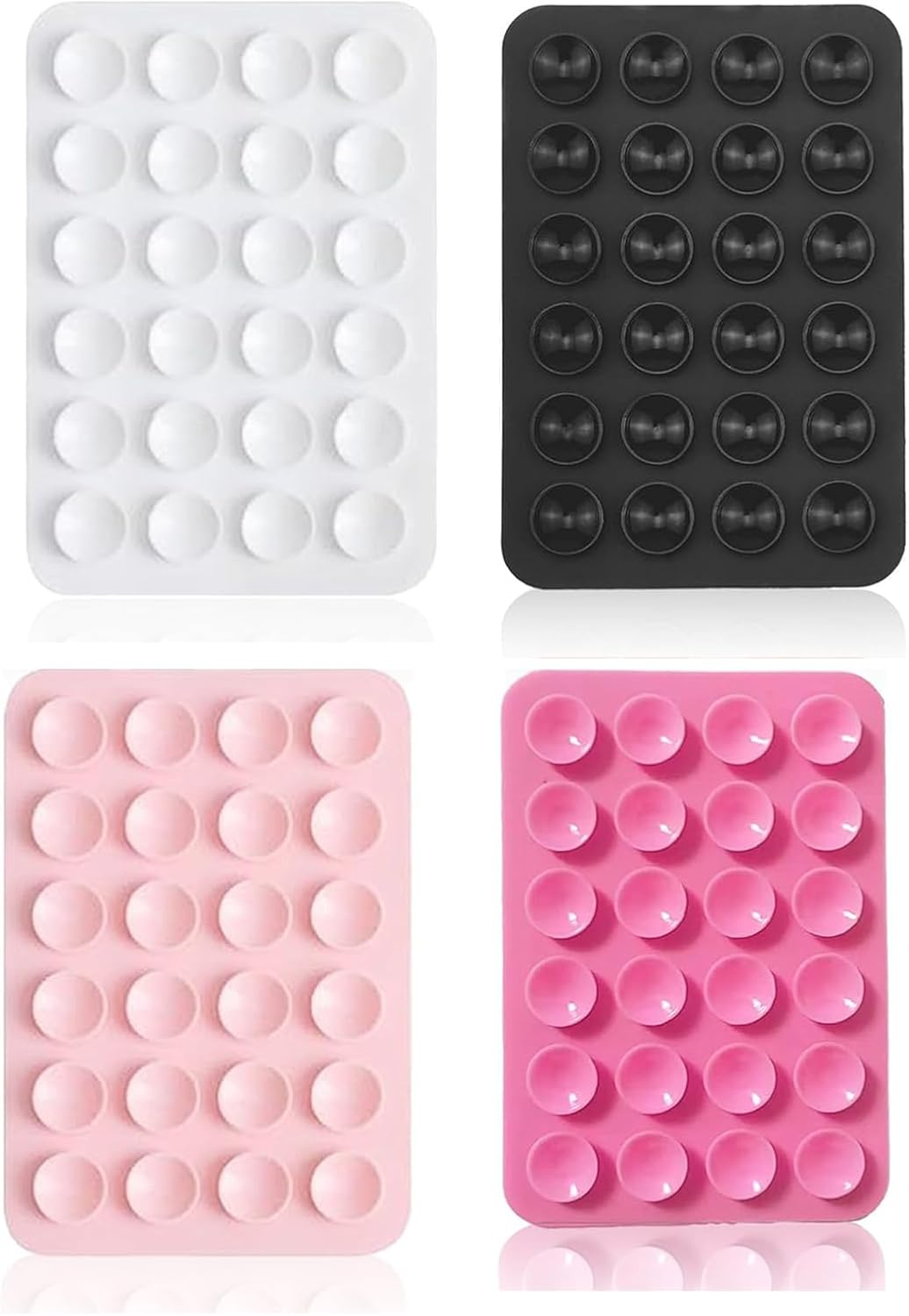 4Pcs Silicone Phone Sticky Grip,Leeneen Suction Phone Case Mount for All Phone,Hands-Free Strong Grip Holder for Selfies and Videos (Pink Light Pink) - Pink Gray image number 7