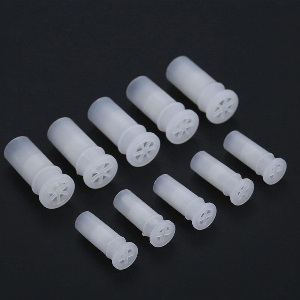 Clockjuan 100 Pcs White Toy Noise Makers Insert Squeakers, Plastic Dog Squeaky Whistles, Dog Squeak Toys Toy Insert Replacements DIY Accessories(15.5X4.8Mm) image number 3