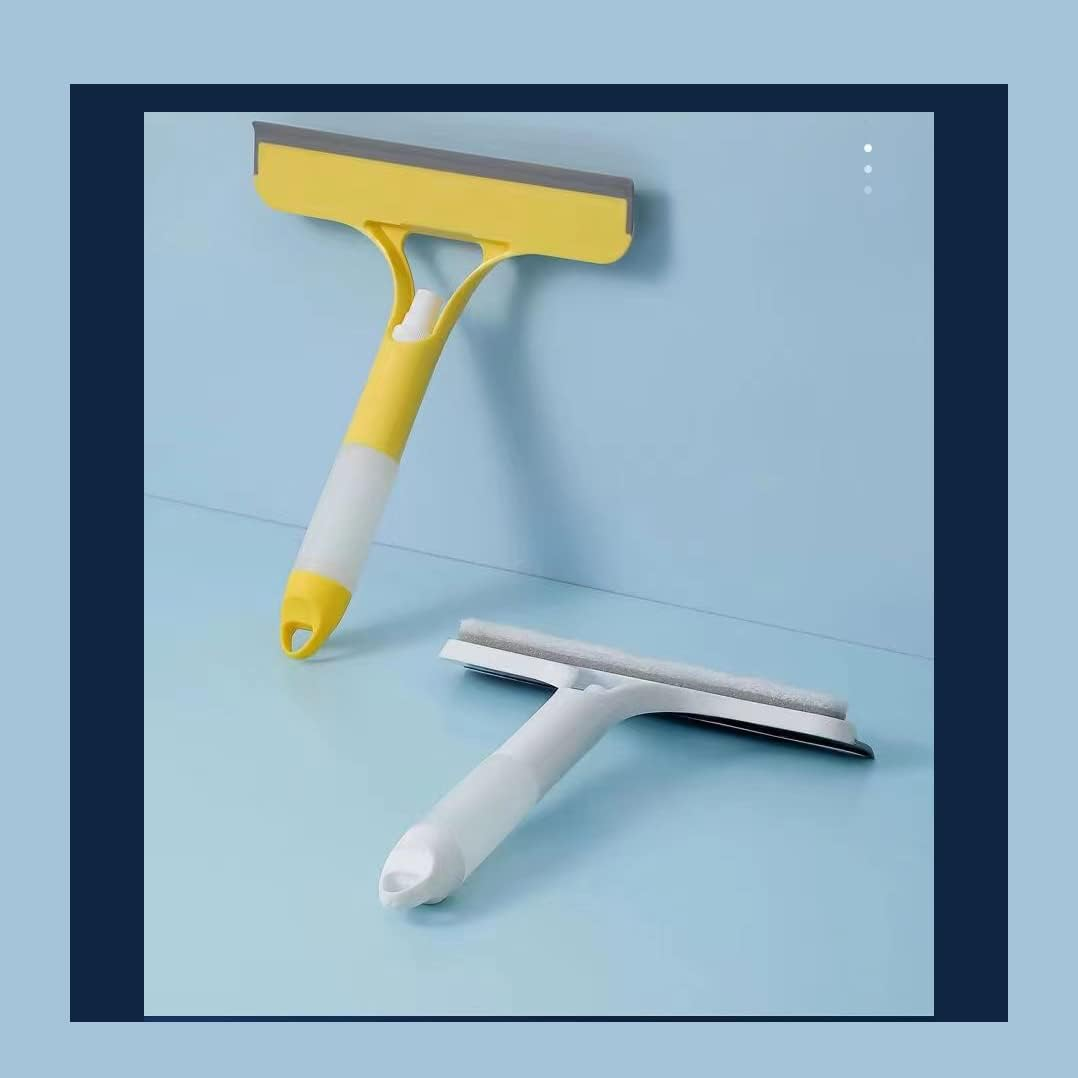 Multi-Purpose 3-In-1 Self-Equipped Double-Sided Cleaning Tool for Shower Door, Bathroom, Window and Car Glass (Sky Blue) image number 6