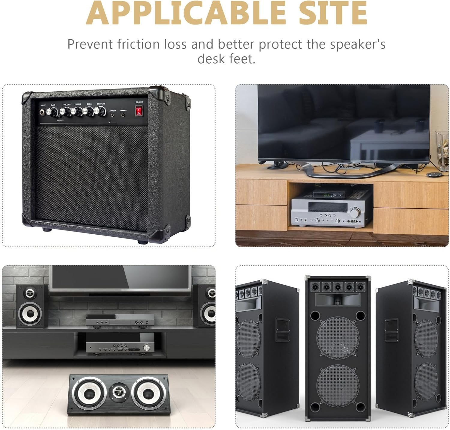 HYTROVE anti Vibration Speaker Pads 4Pcs Aluminium Alloy 30X11Mm Cushions for Amplifiers and Home Audio Systems image number 1