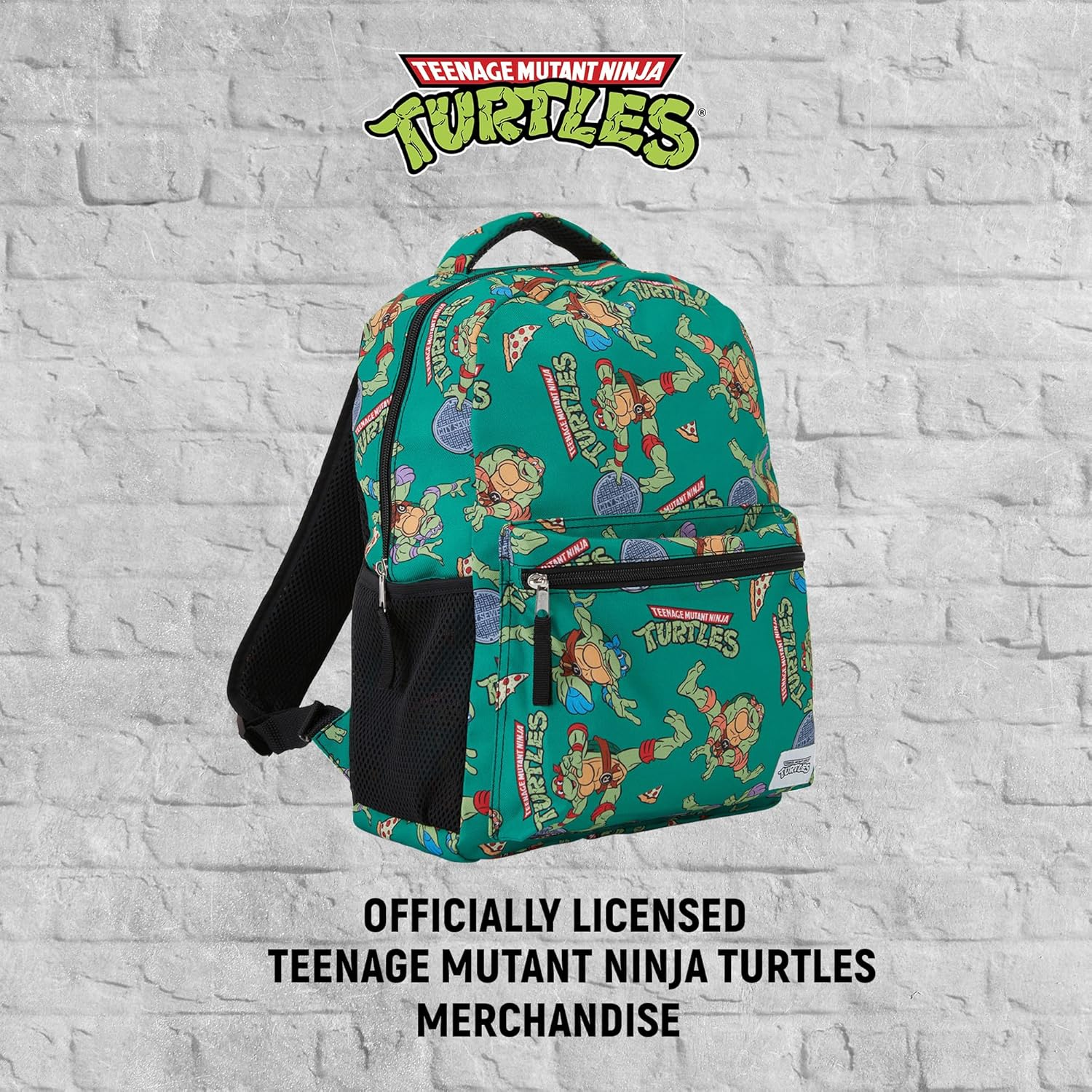 Teenage Mutant Ninja Turtles Backpack - Leonardo, Donatello, Michelangelo & Raphael - Officially Licensed TMNT School Bookbag image number 3