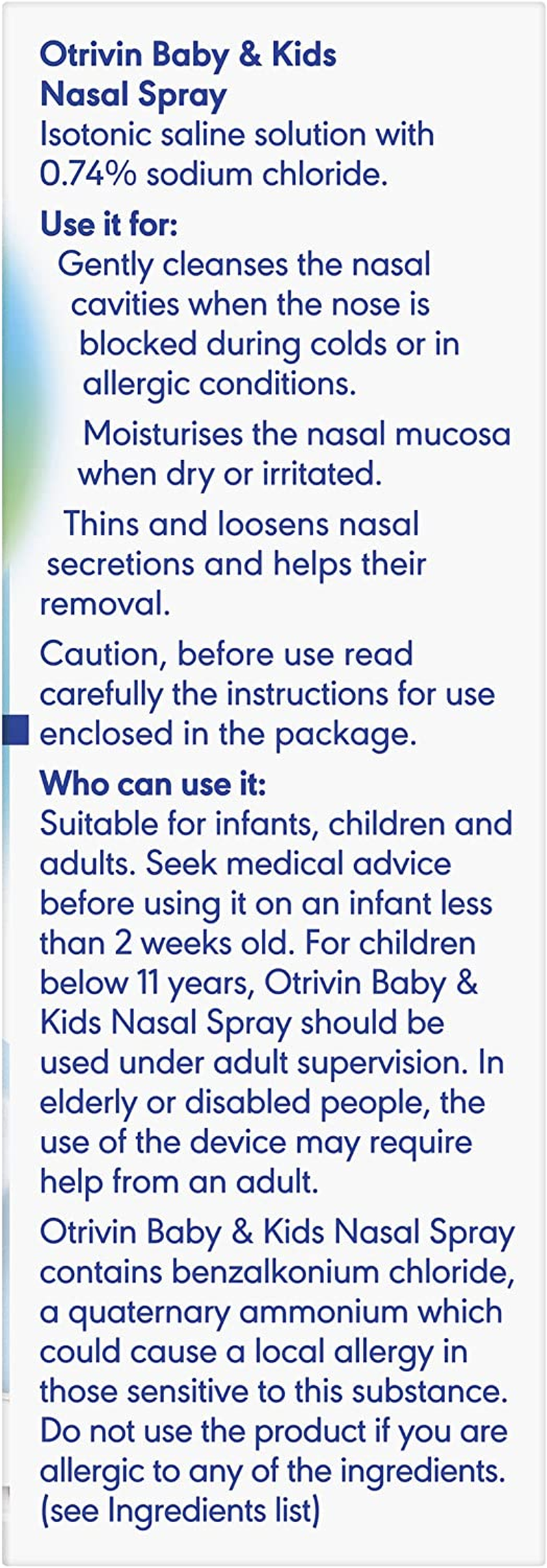 Otrivin Baby & Kids Nasal Spray for Relief of Nasal Congestion and Blocked Nose, 15Ml image number 3