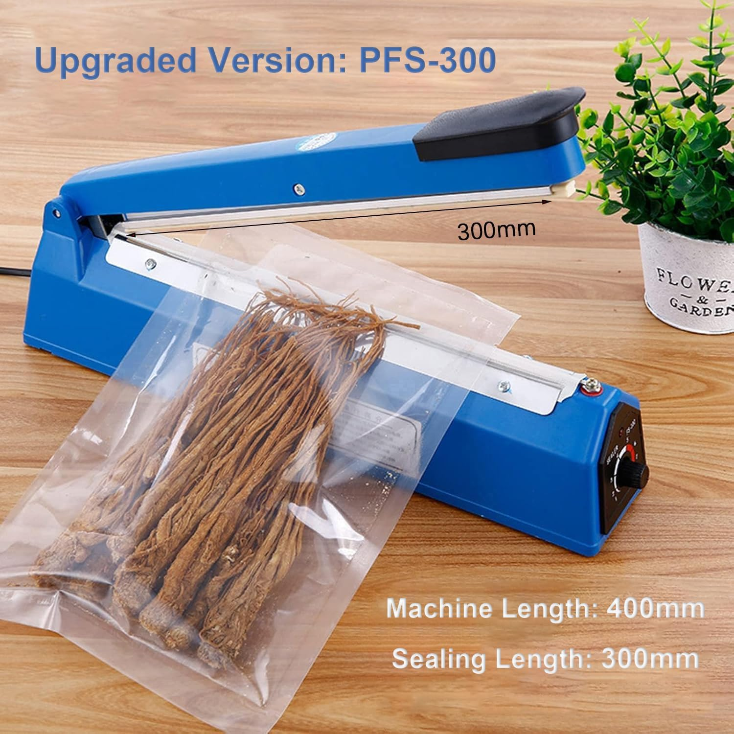 Impulse Heat Sealer Manual Bag Heat Impulse Sealing Machine for Plastic Bags PE PP Bags with Extra Replace Element Grip (Sealing Length 12 Inch) image number 1