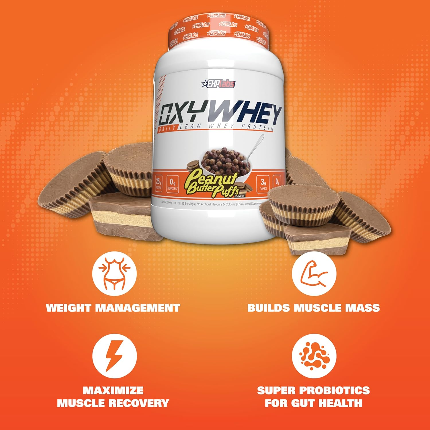 EHB Oxywhey Peanut Butter Puffs 1 Kg image number 1