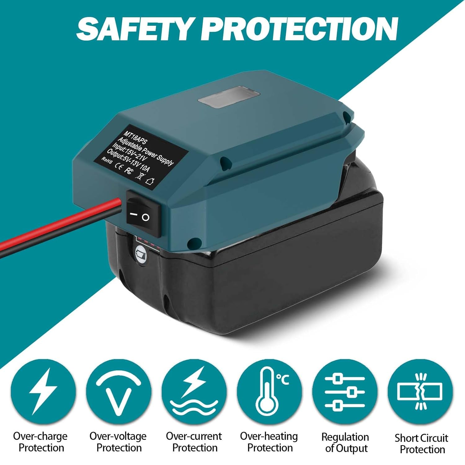 18V to 12V Step down Converter for Makita 18V, Power Wheel Adapter for Makita Voltage Reducer Transformer 130W Buck Converter Regulator for RC Car Truck Light & DIY image number 1