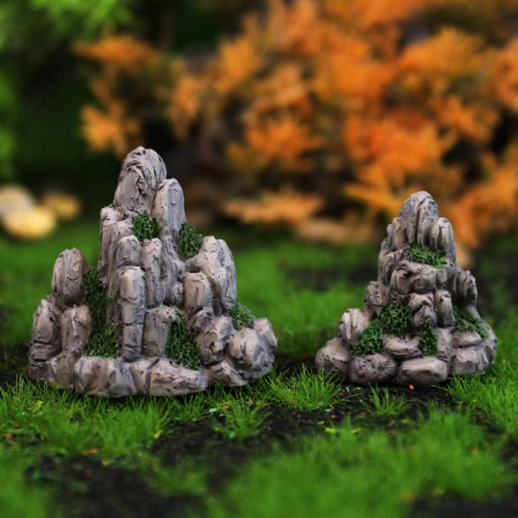 10Pcs Simulated Mini Rockery Figurines Accessories Micro Landscape Rockery Home Desktop Decor Rockery Landscape Decor Miniature Rockery Figurine Fish Resin Zen Garden Aquarium