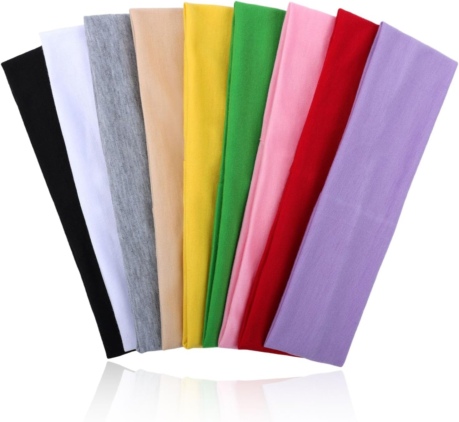 9Pcs Headbands for Women & Men, Non Slip Sweat Band Fashion Elastic Head Bands for Women'S Hair, Soft Hair Bands Cotton Cloth Stretchy Headband for Daily Workout Yoga Running Sports