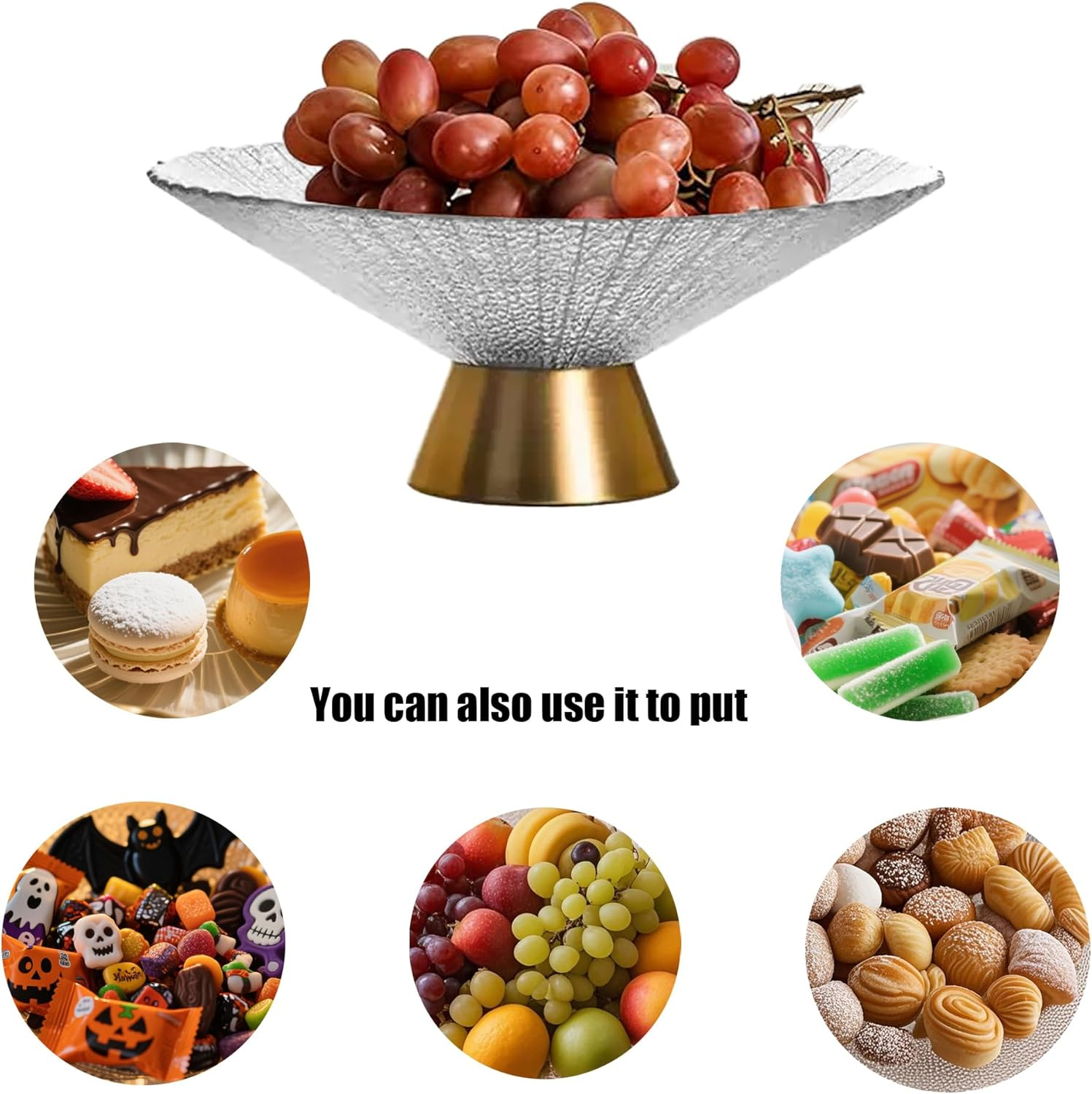 Fruit Bowl, Glass Plates, Fruit Serving Tray, Copper Bottom Glass Fruit Plate, Fruit Trays for Party, Snacks Serving Tray