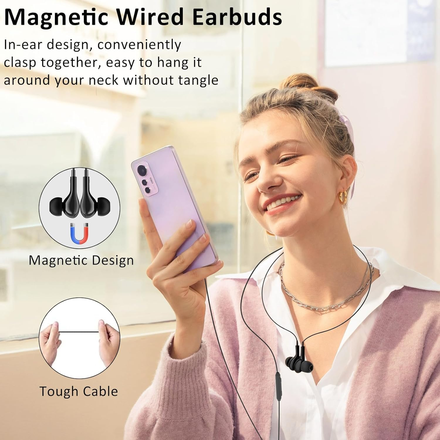 USB C Headphones for Iphone 16 16S 16Plus 16 Pro Max 15 15S 15Plus 15 Pro Max, Headphones with Microphone In-Ear for Samsung Galaxy S25 S25 Ultra A56 A36 A26 A55 A53 A54 A33 A34 A35 S23 Ultra S22 FE image number 5