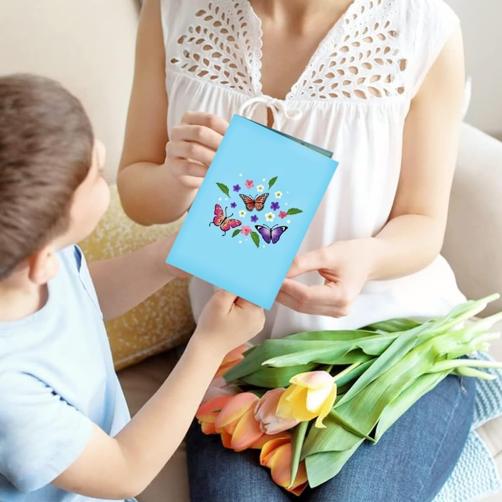 Absolutely Yours Mothers Day Card. Card for Mum, 3D Pop-Up Butterfly Greeting Card &ndash; Handmade Floral Design with Multiple Delicate Butterflies for Birthdays, Mother'S Day, Anniversaries & Special Occasions image number 5