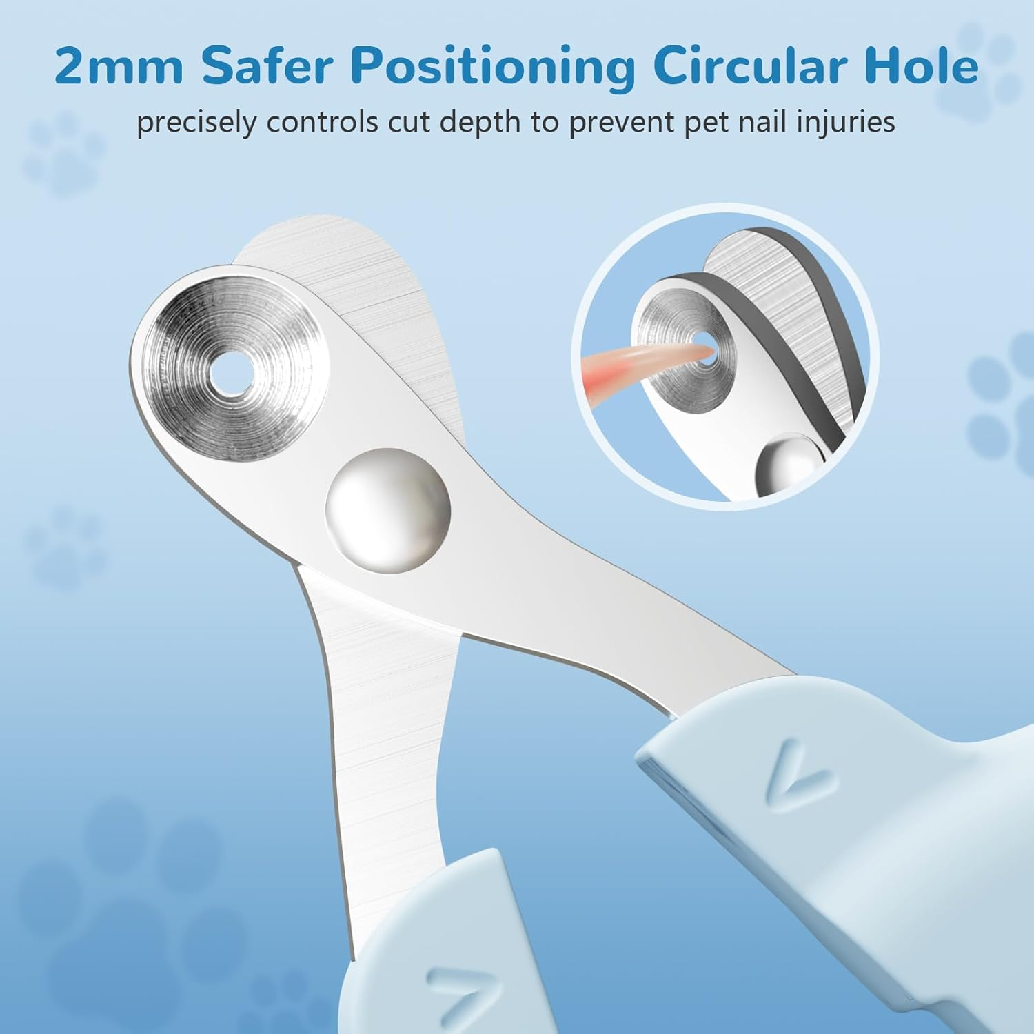 Euqvunn Cat Nail Clippers, Professional Cuts Nails Kittens with Safe Positioning Hole, Scissors Cats Nails Suitable for Kittens, Rabbits, Guinea Pigs, Puppies and Small Animals (Blue) image number 2