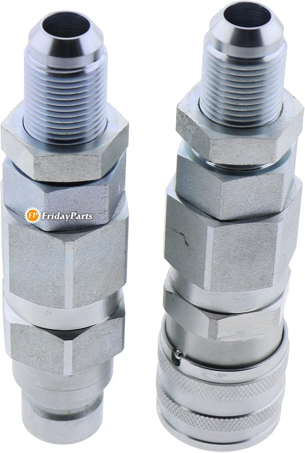 Fridayparts #10 JIC Thread 1/2" Flat Face Hydraulic Quick Connect Coupler Set Compatible for Bobcat New Holland Case GEHL image number 5