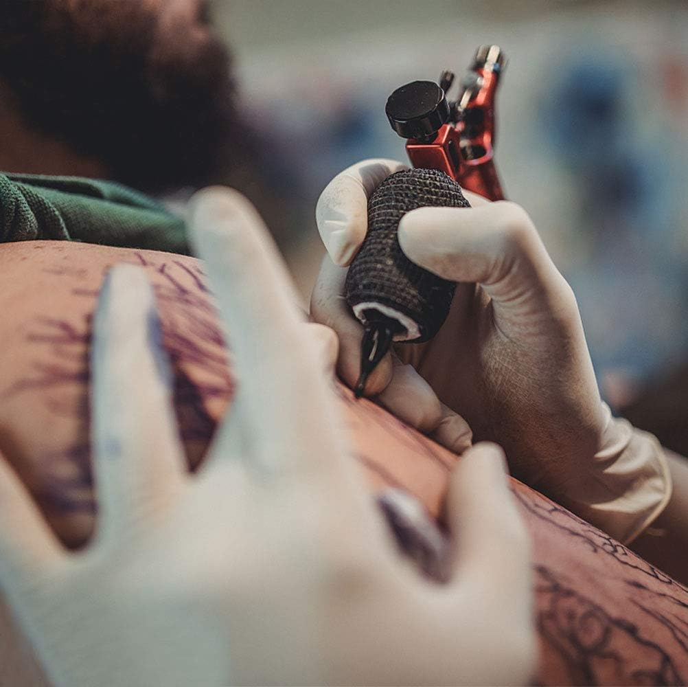 Videopup Tattoo Grip Cover Wrap,6Pcs Disposable Cohesive Tattoo Grip Cover Elastic Bandage Handle Grip Tube for Tattoo Machine Tattoo Grip Accessories(Black) image number 3