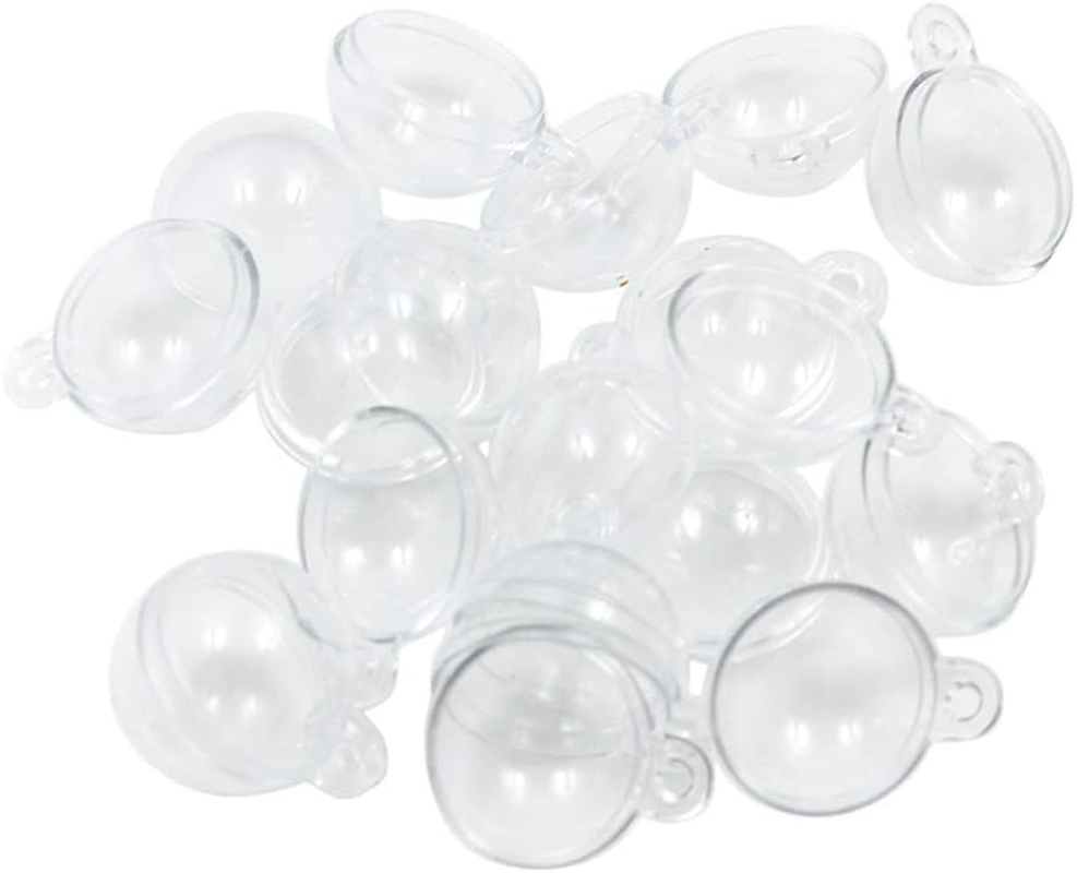 Clear Ball Ornaments Plastic Fillable Key Chain Decor DIY Bath Bomb Mold image number 3