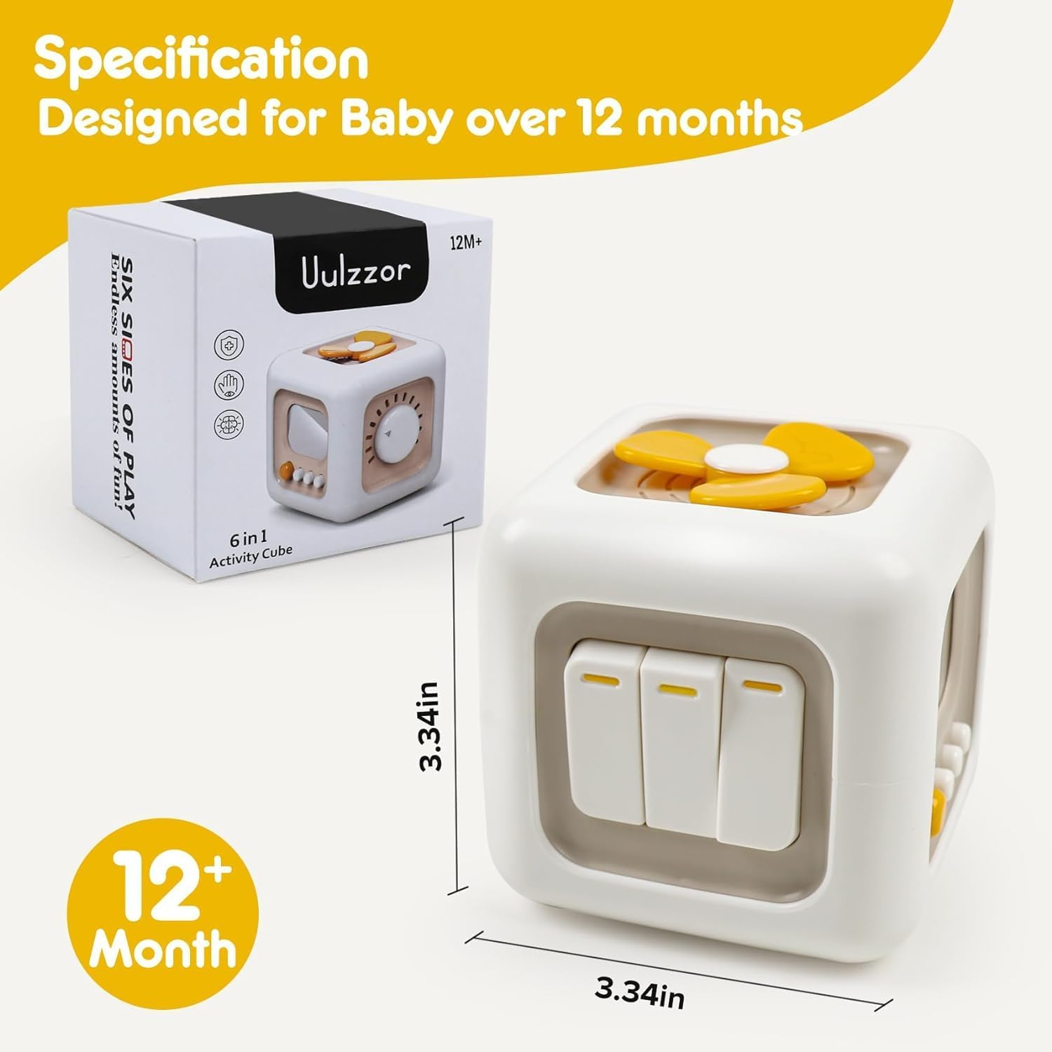 Montessori Busy Cube Sensory Activity Board Car Travel Activities Fine Motor Toy for Kids Hands-On Ability Learning, Party Favors New Year Birthday Gifts for Toddlers 2-4 Year Old Boys and Girls image number 3