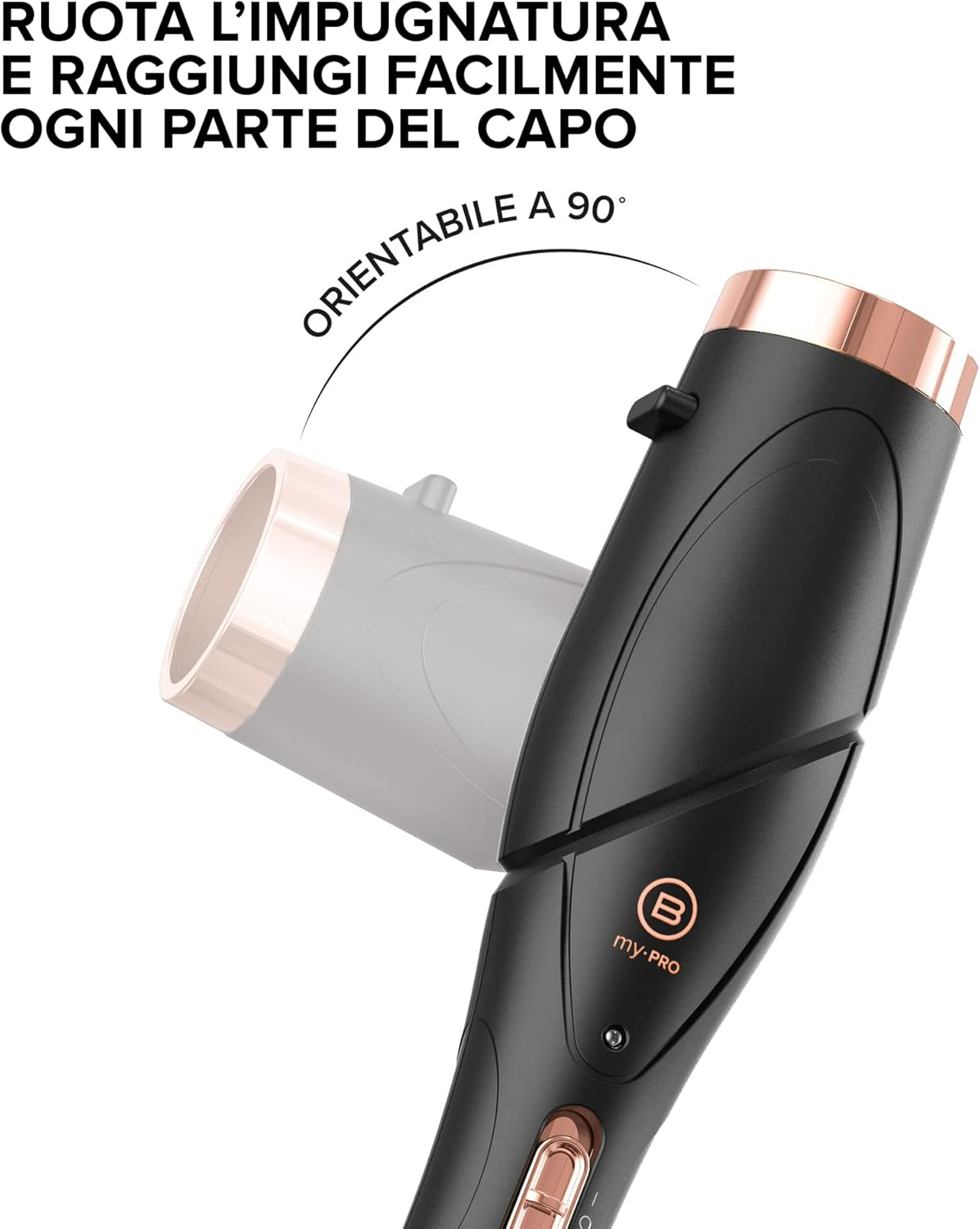 Bellissima Imetec Twist and Style Curling Iron, Handle + 4 Accessories for Curls and Waves, Automatic Temperature, Quick Heating, Ceramic Coating, Adjustable by 90 Degrees, Gift Idea image number 3