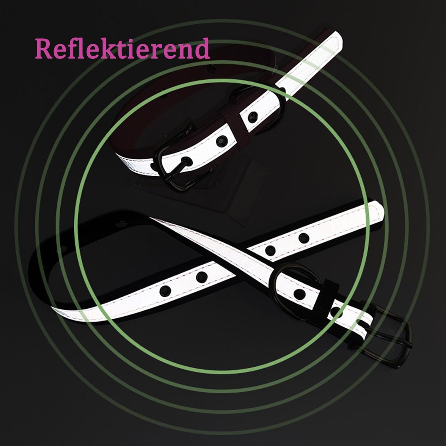 Yonsbox Personalized Reflective Dog & Cat Collar with Custom Engraved ID Nameplate &ndash; Silent Tag Pet Collar, Adjustable Safety Collar for Small Medium Large Dogs Durable Microfiber with Metal Buckle image number 6