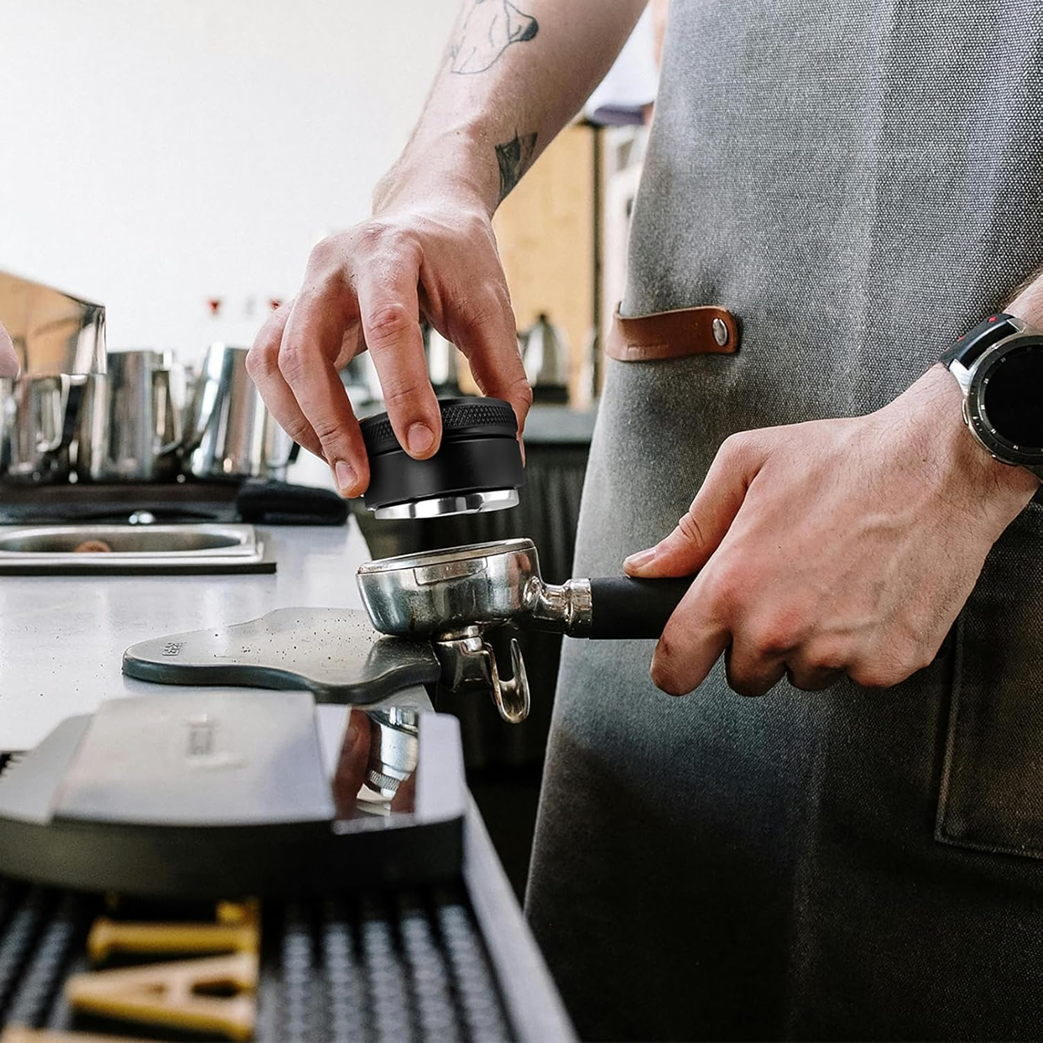 XBOGO 53Mm Coffee Distributor, Espresso Distribution Tool, Coffee Leveler Compatible with Breville 54Mm Portafilter- Professional Espresso Distributor Leveler Tool image number 3