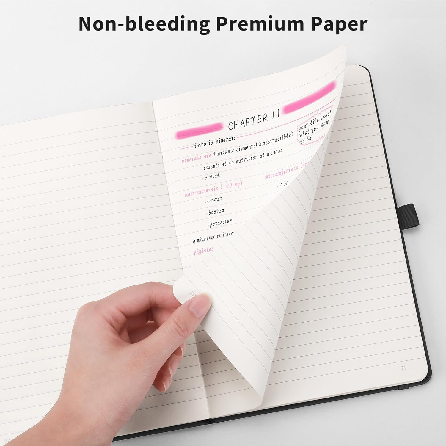 RETTACY Lined Journal Notebook Hardcover 2 Pack - A5 Business Journal with 376 Numbered Pages,100Gsm Thick Paper 5.75'' &times; 8.38''