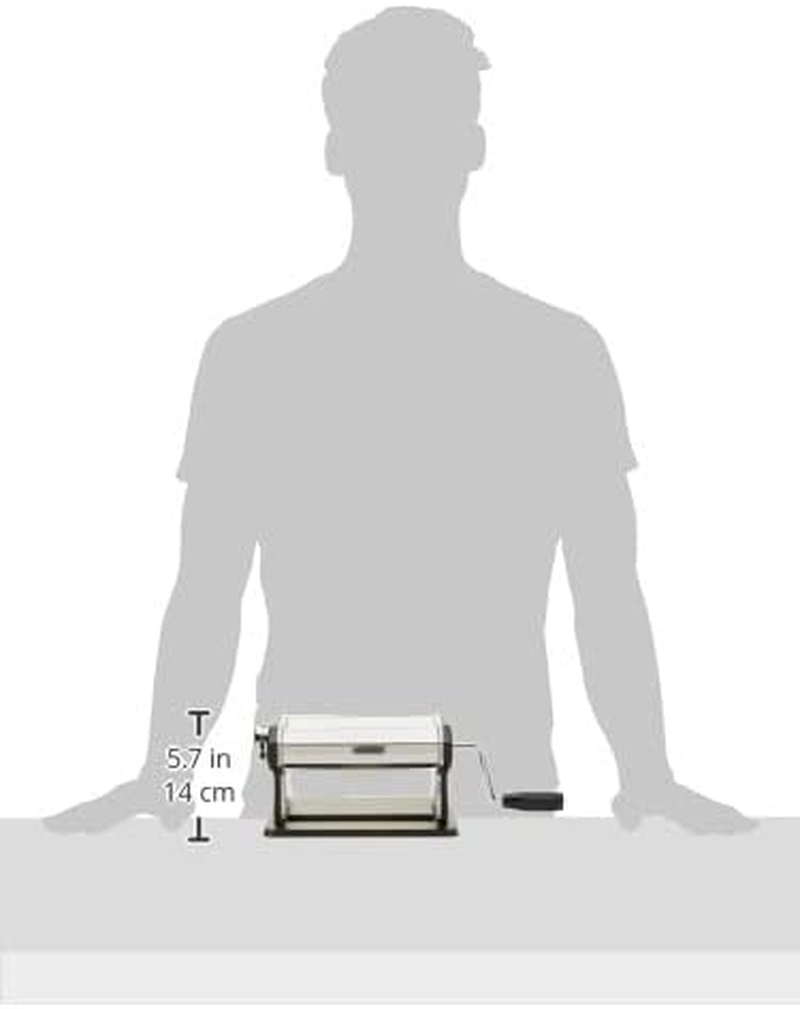 Masterpro-Extra Wide Pasta Machine Stainless Steel/Black Carbon Steel 180Mm