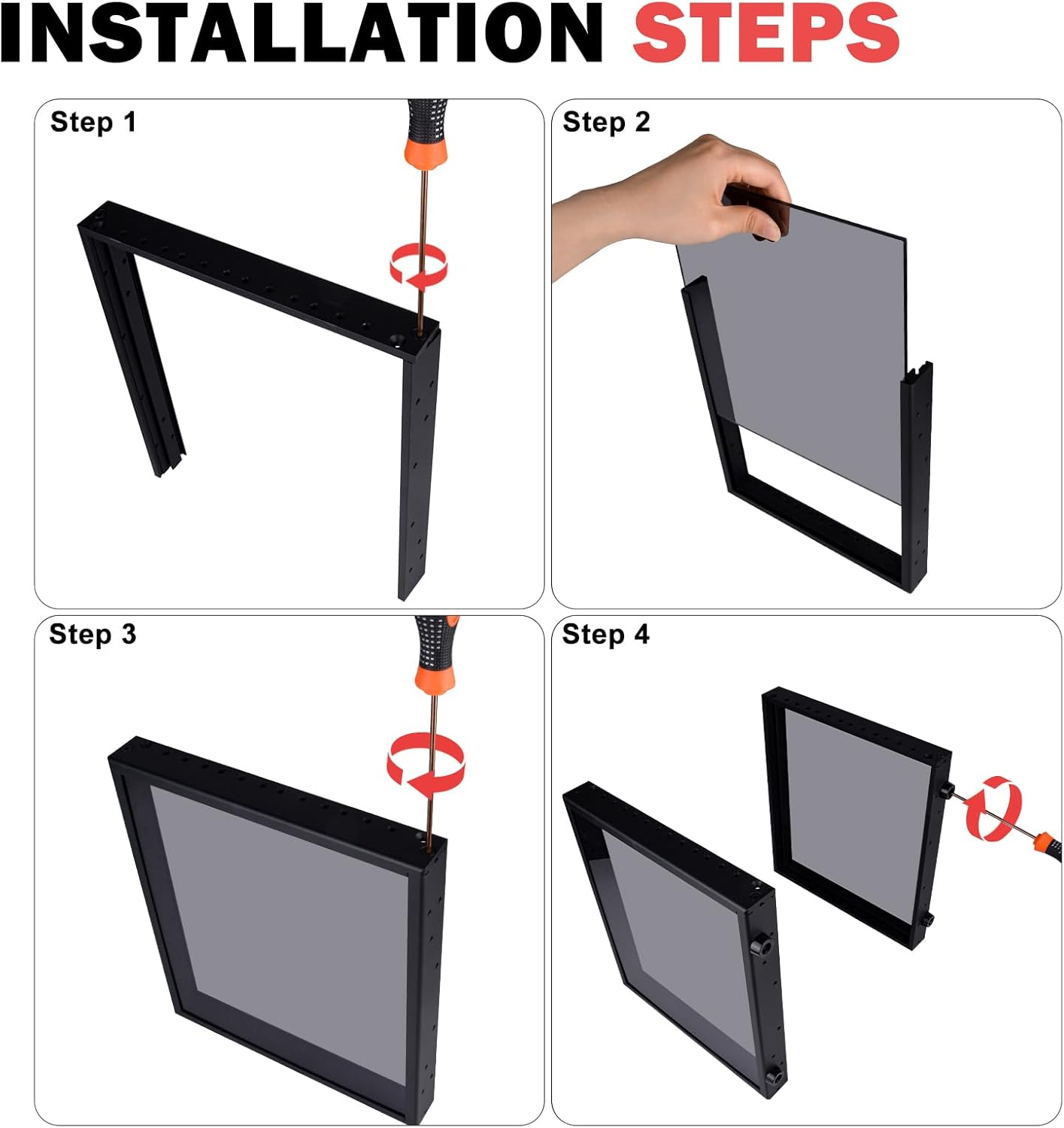 Geeekpi Deskpi Rackmate T0 plus 10 Inch 4U Mini Server Cabinet for for Servers, Network, A/V Equipment, 10.23 Inch Depth (Black) image number 2