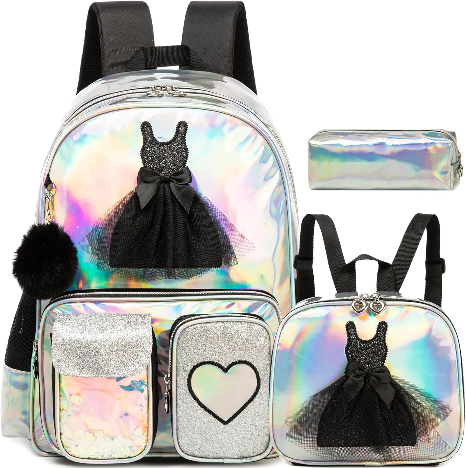 Htgroce Girls Unicorn Clear School Backpack Lightweight Little Kids Backpack