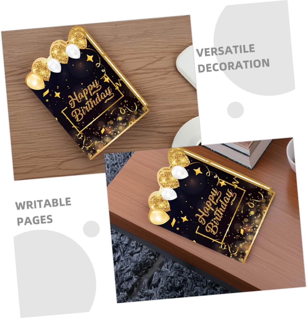 Large Birthday Guest Book Elegant Memory Album for Birthday Party Supplies Guest Journal with Faderesistant Pages for Cherished Memories and Signatures image number 4