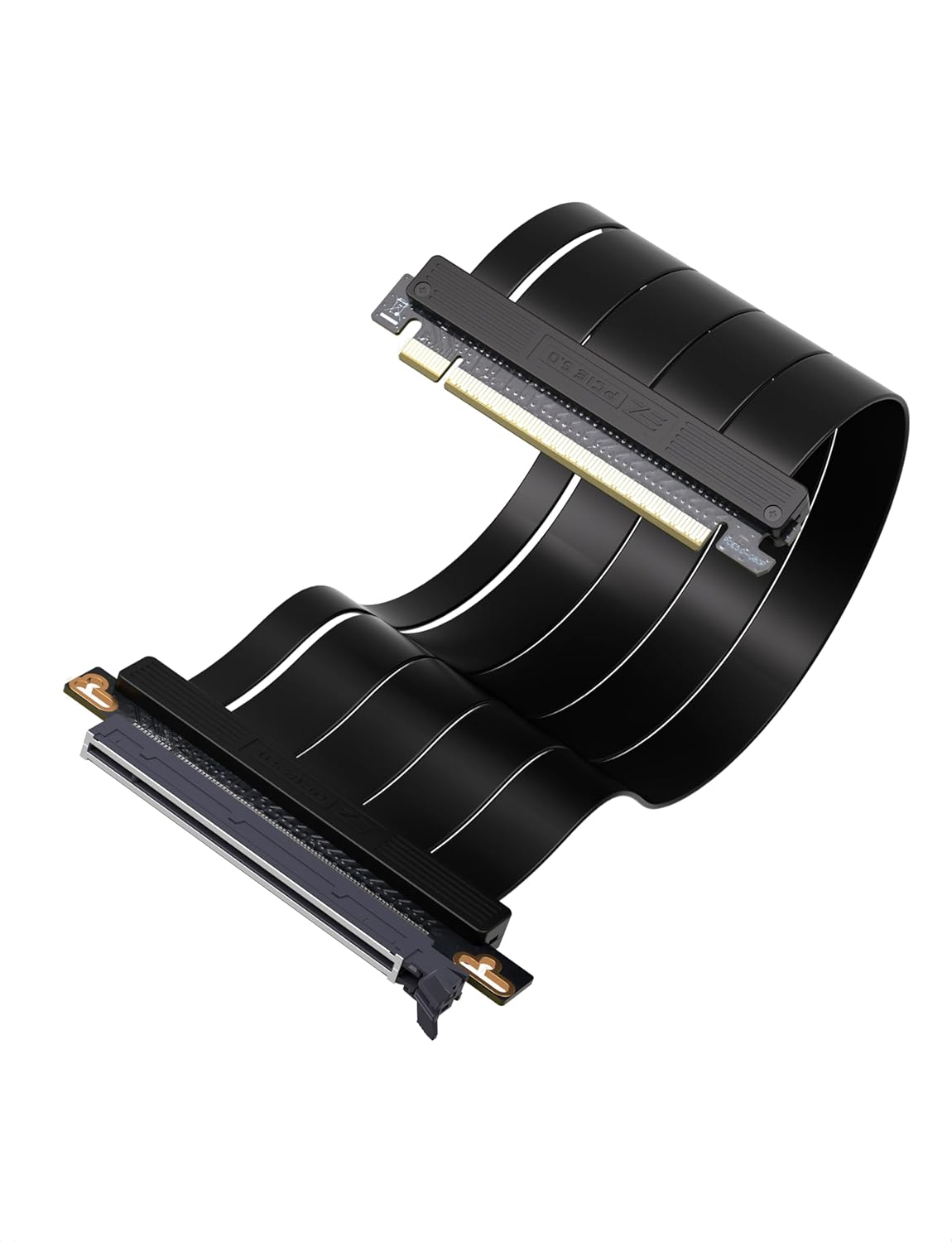 EZDIY-FAB Pcie 5.0 X16 Riser Cable,128Gb/S Bandwidth, for RTX 50/40 & RX 9000/7000 Gpus, Pcie Extension Card, Backward Compatible with Pcie 4.0/3.0,Vertical GPU Mount,Straight-30Cm,Black image number 1