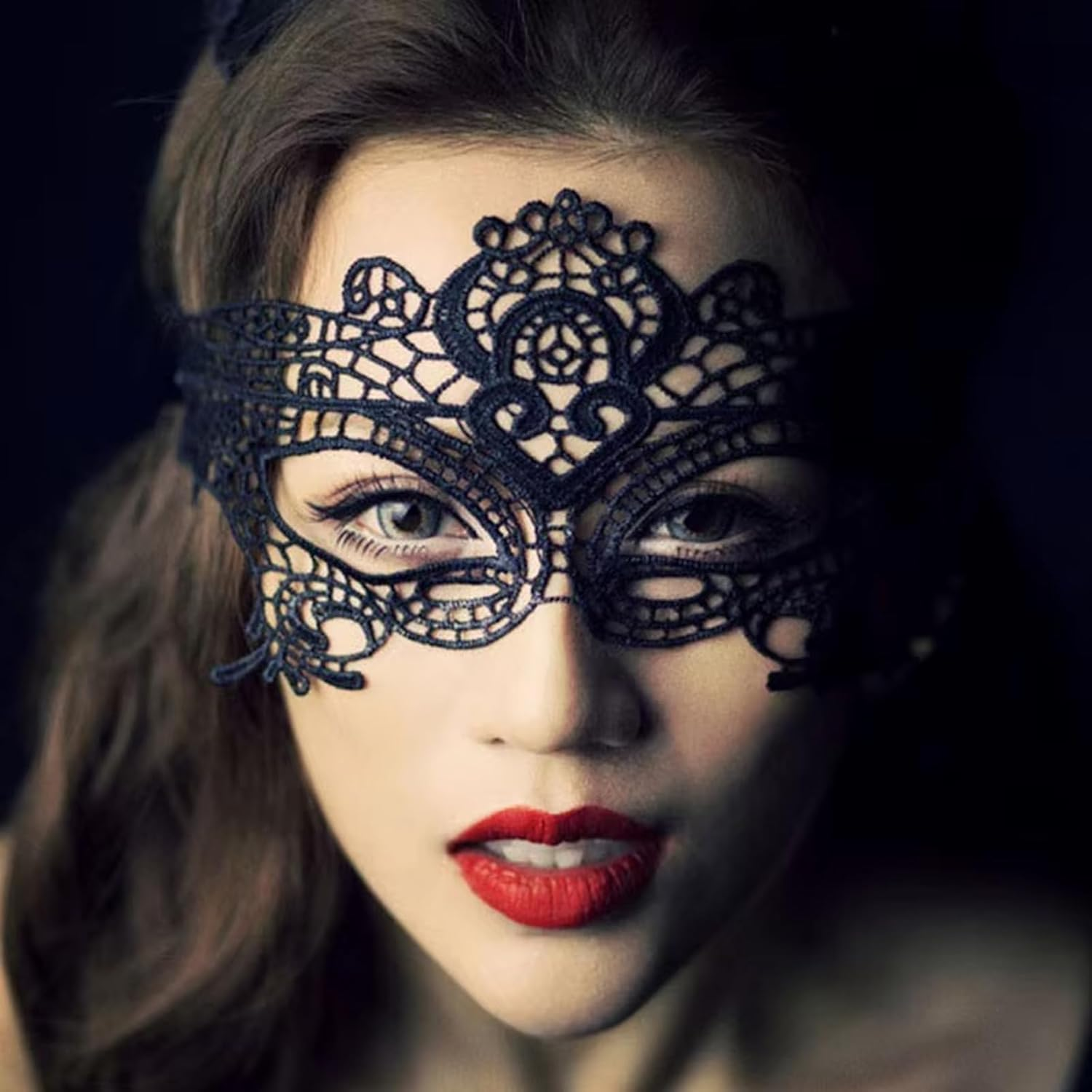 12Pcs Lace Masquerade Mask Women Venetian Party Masks for Halloween Bachelorette Party and Costumes