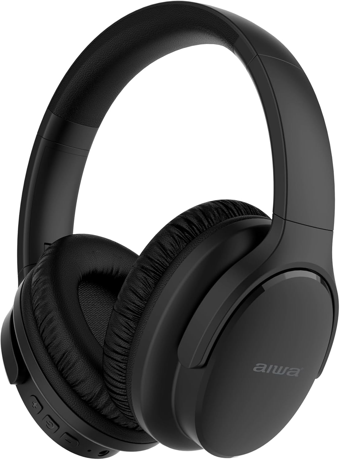 Aiwa Over-Ear Bluetooth Headphones with Cable, Aeroplane Adaptor, Black AWH2H-BLK image number 5