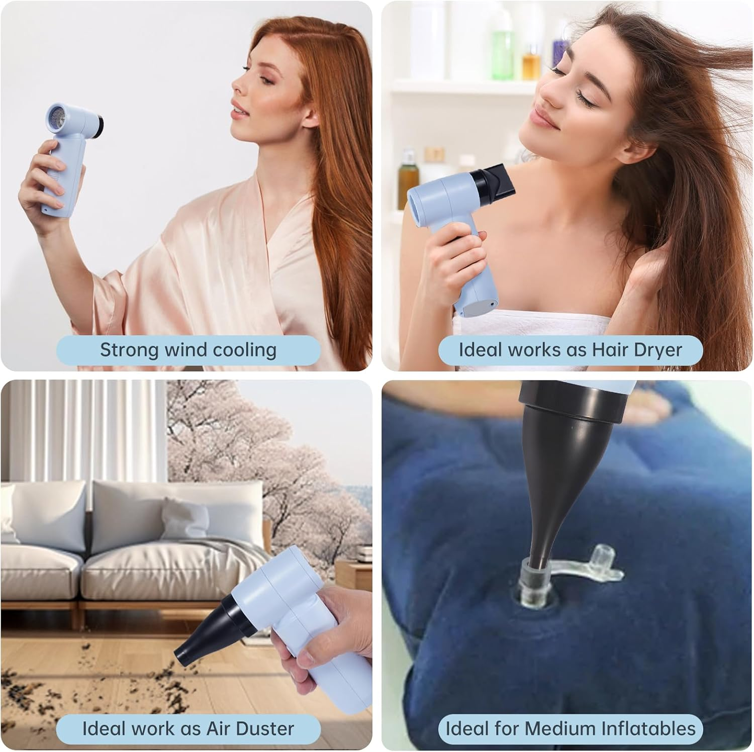 Compressed Air Duster, 80000RPM Jet Dryer Blower, Stepless Speed Regulation Portable Electric Duster Mini Electric Blower,Jet Fan for Car Dry,Keyboard Computer Cleaning,Air Bed,Camping,Outdoor