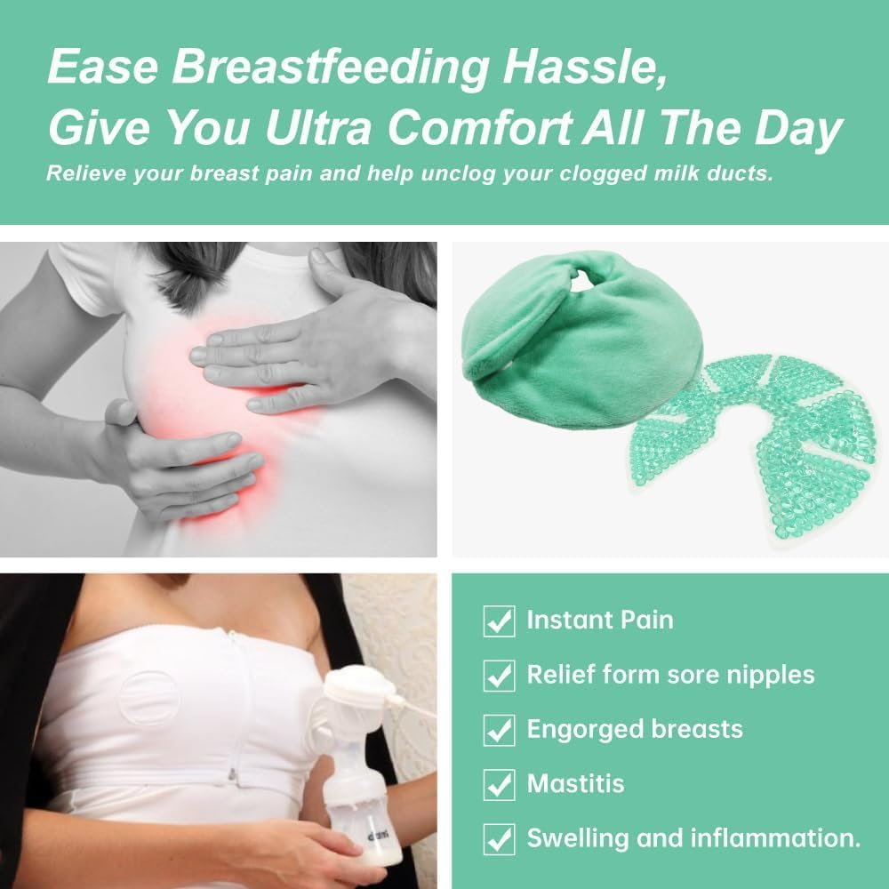 Breast Therapy Pads, Hot Cold Breastfeeding Gel Pads, Breastfeeding Essentials and Postpartum Recovery, Nursing Breast Pads Pain Relief for Mastitis, Engorgement,Boost Milk Let-Down & Production image number 5