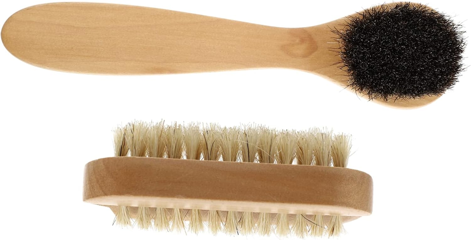 COLLBATH 2Pcs Hand Cleaning Brush Natural Pig Bristles Light Brown Wooden Nail Finger Washing Brush for Dirt Removal and Gentle Skin Care for Handwashing and Nail Cleaning