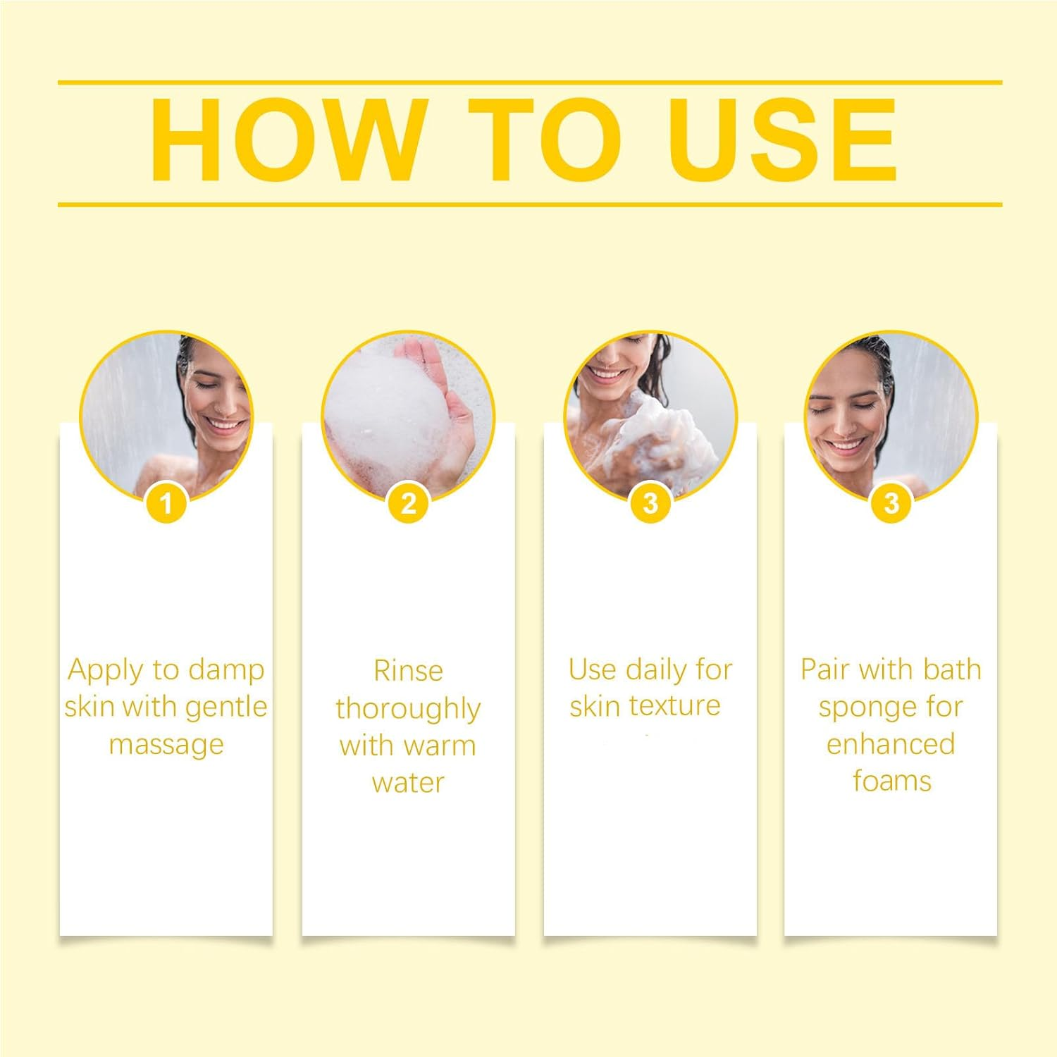 Persimmon Body Wash for Body Odor Controlling, Natural Deodorant Wash, Deeply Cleansing & Moisturizing, Fresher Scent, Gentle Ingredient Persimmon Extraction Oil for Women (3Pcs) image number 3