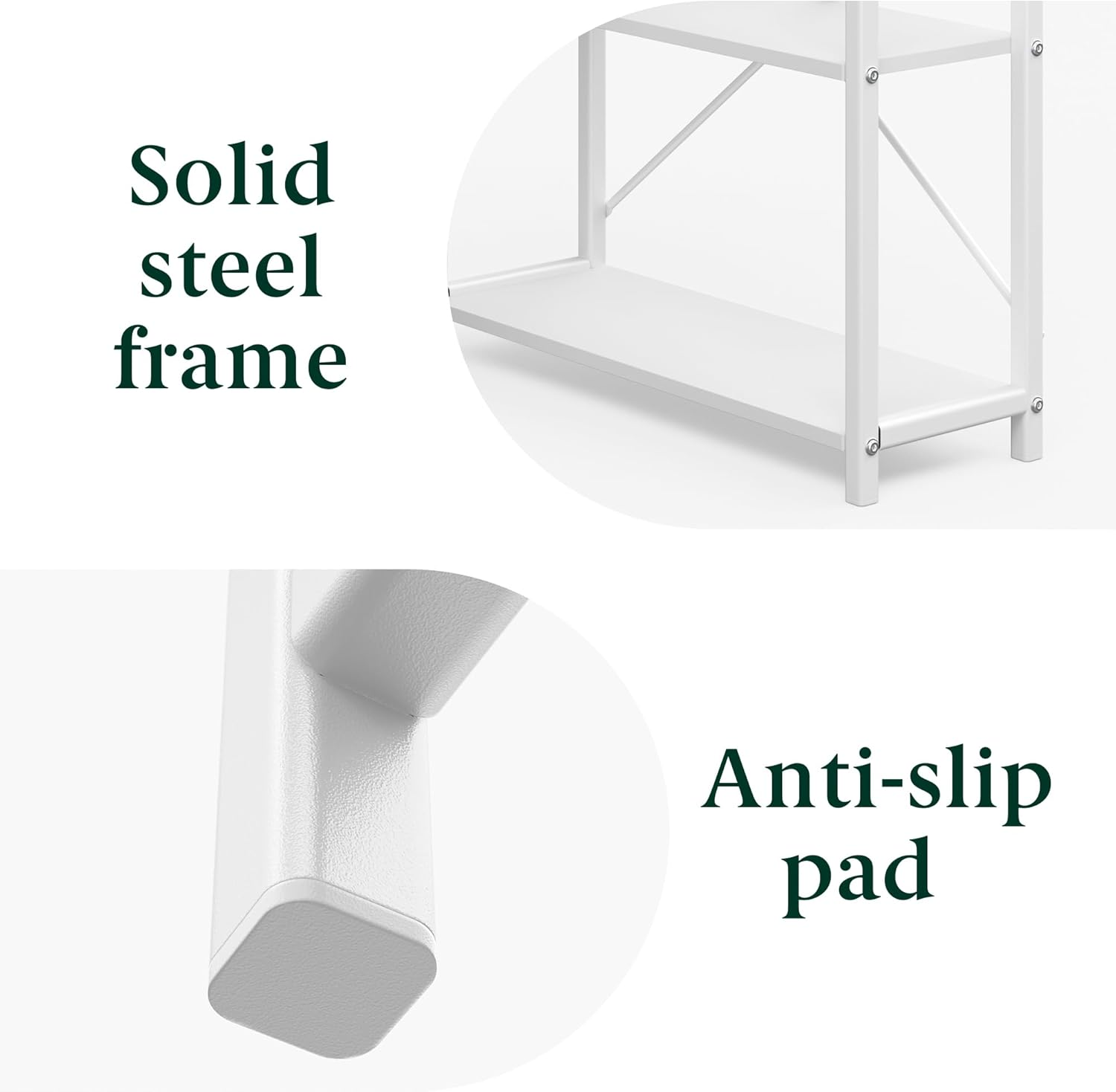 Zinus 100 Cm L-Shaped Computer Desk with Storage Shelves, Corner Desk, Metal Legs, Modern Simple Writing Table, Perfect for Small Space, White image number 5