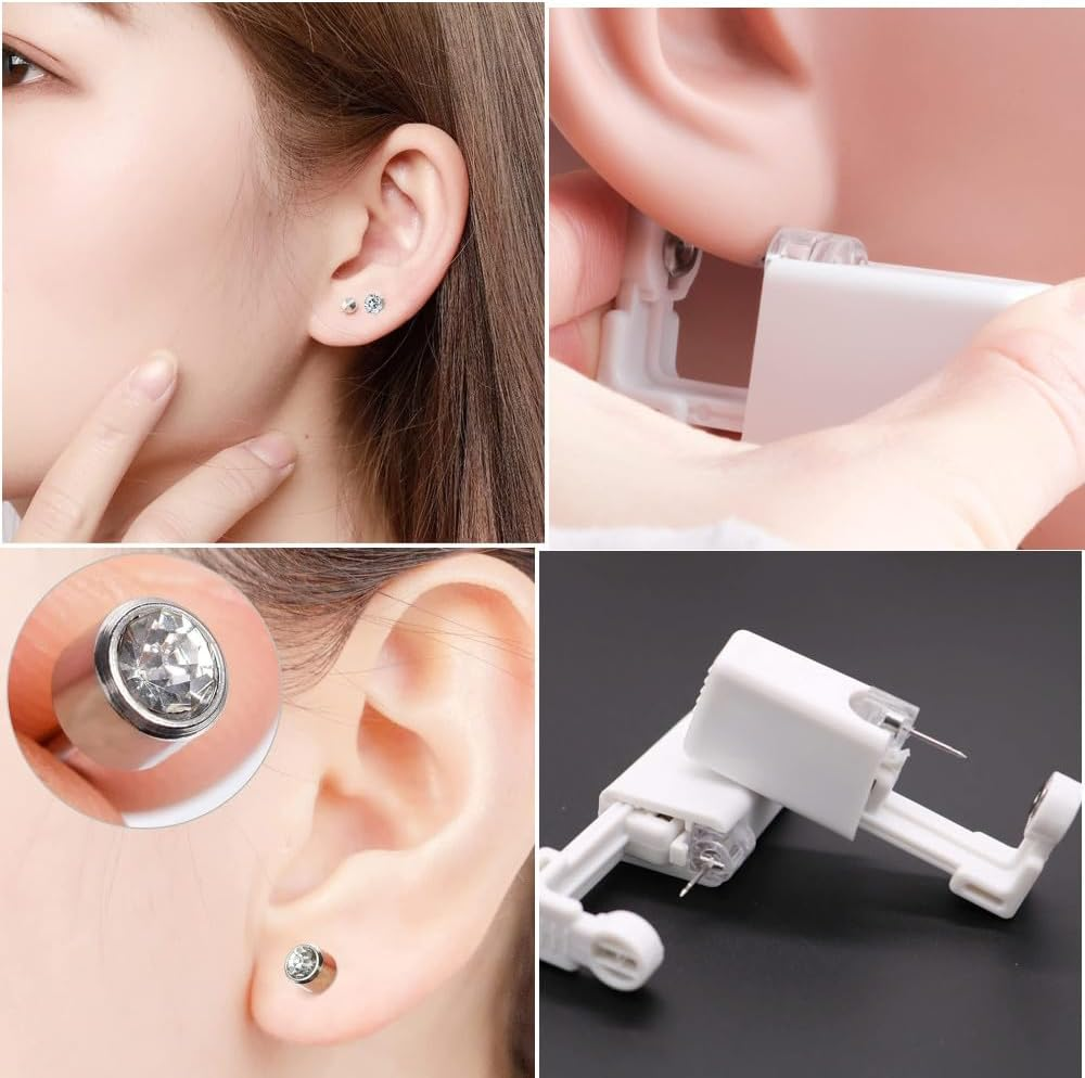 Ear Piercing Kit - 12PCS Portable Gun Set with Stud Earrings, Safety Tool for Men and Women image number 3