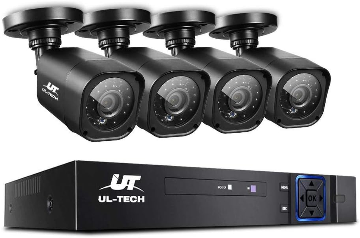 UL-TECH 4CH Wired Security Camera System - 4Pcs 1080P CCTV Square Cameras with H.264+ Compression, IP66, Smart Motion Detection & Email Alerts, Support P2P Remote image number 2