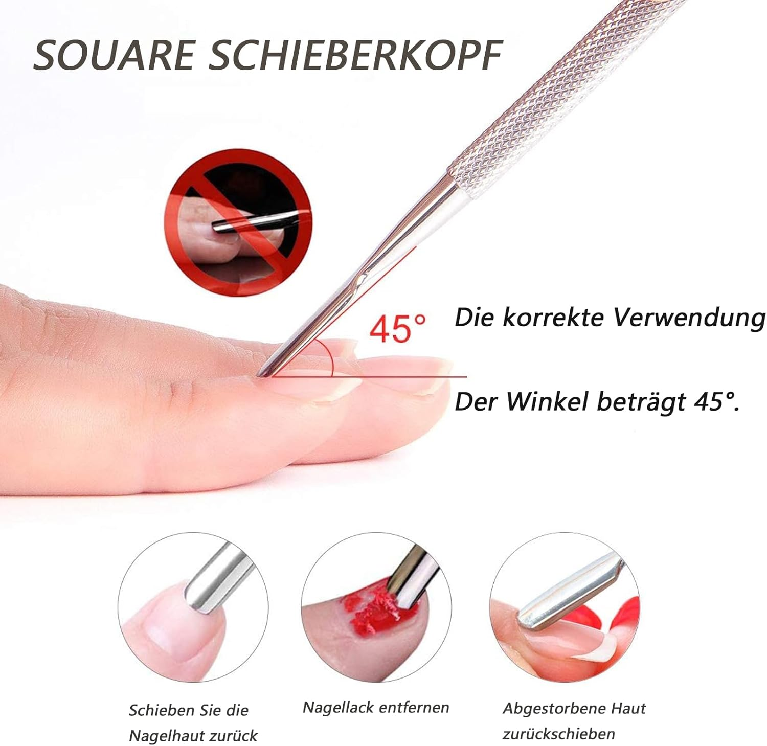 CALLYSONIC, Cuticle Pusher, Cuticle Remover, Gel Nail Accessories, Nail Accessories, 2 in 1, Cuticle Pusher 2 Sides, for Manicure, Pedicure, Nail Cleaning, Gel Nail Polish, Pack of 4 image number 6