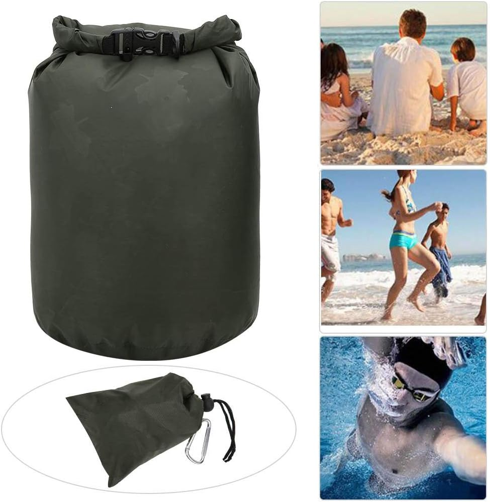 Waterproof Dry Bag Ultra Lightweight Dry Sacks Outdoor Gym Bag Storage Bag for Beach Boating Swimming Camping Hiking(50L-Military Green) image number 3