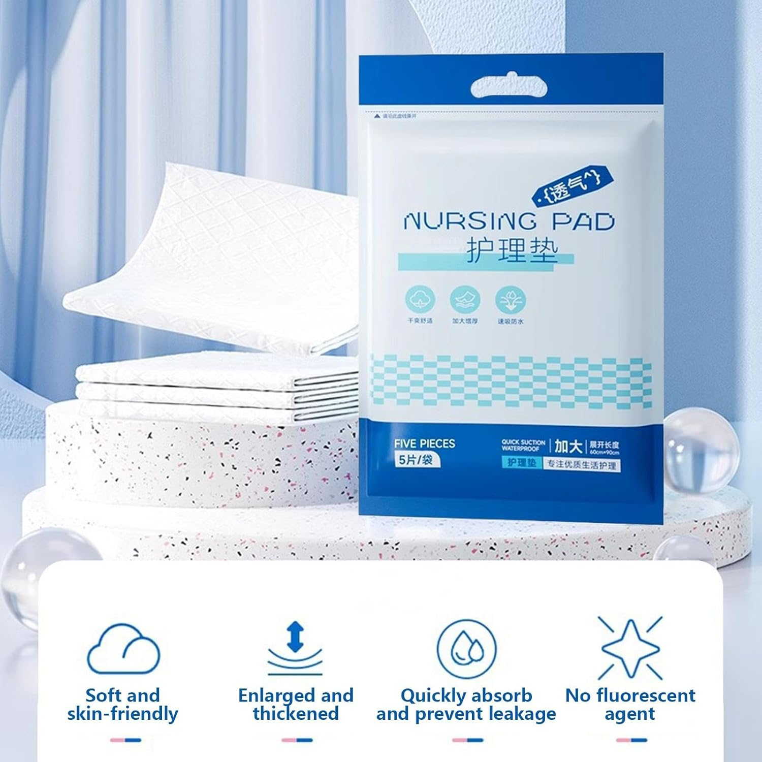 Diaper Changing Pads - Leakproof Quick Drying Diaper Changing Liners,Multi-Functional, Waterproof Changing Pad, Table Protector Mat for Nursing Pad, Sleep Mat image number 5