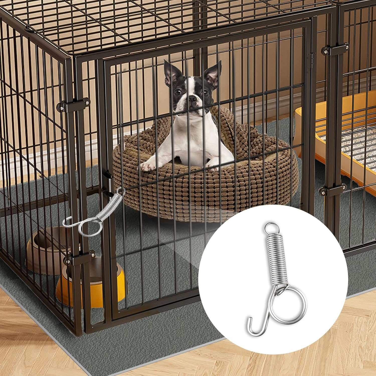 Sgphrzlt 25 Pieces Rabbit Cage Clips for Wire Animal Cage, Metal Finger Spring Latch Hook, Dog Crate Lock Door Fixing for Cat Bird Chick Guinea Pig Squirrel Hamster Pet Kennel